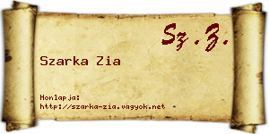 Szarka Zia névjegykártya